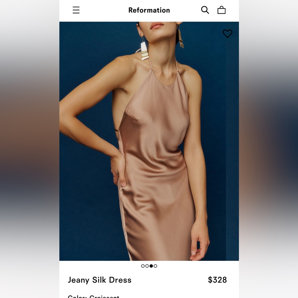Jeany Silk Dress
Color: Croissant